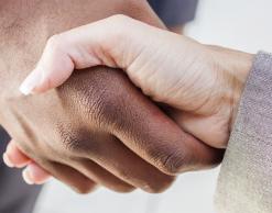 two people shaking hands